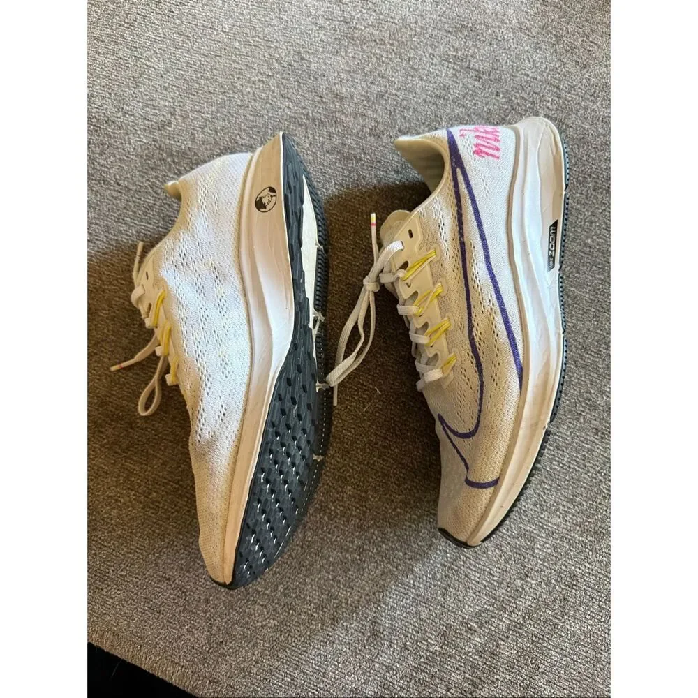 Nike Women’s Running Sneakers White Purple Mesh Athletic Shoes Size 8.5